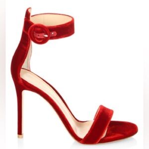 Gianvito Rossi Portofino 105 (Velluto Tabasco Red) Sandal